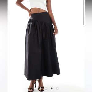 NWT & Other Stories maxi skirt with asymmetric basque panel in black